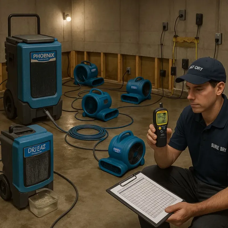 Structural Drying and Dehumidification process in Fayetteville, NY
